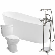 Load image into Gallery viewer, Trend 67 in. Acrylic Flatbottom Non-Whirlpool Bathtub with Tugela Faucet and Talos 1.6 GPF Toilet- Anzzi
