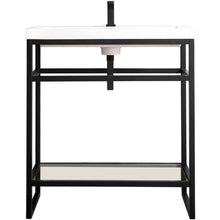 Load image into Gallery viewer, James Martin Boston 31.5&quot; Matte Black Stainless Steel Sink Console- James Martin