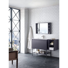 Load image into Gallery viewer, James Martin Milan 35.4&quot; Modern Grey - Matte Black Single Vanity