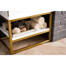 Load image into Gallery viewer, James Martin Columbia 24&quot; Glossy White - Radiant Gold Single Vanity