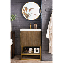 Load image into Gallery viewer, James Martin Columbia 24&quot; Latte Oak - Radiant Gold Single Vanity