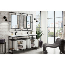 Load image into Gallery viewer, James Martin Boston 63&quot; Matte Black Stainless Steel Sink Console (Double Basins) With Cabinet