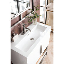 Load image into Gallery viewer, James Martin Columbia 31.5&quot; Glossy White - Brushed Nickel Single Vanity