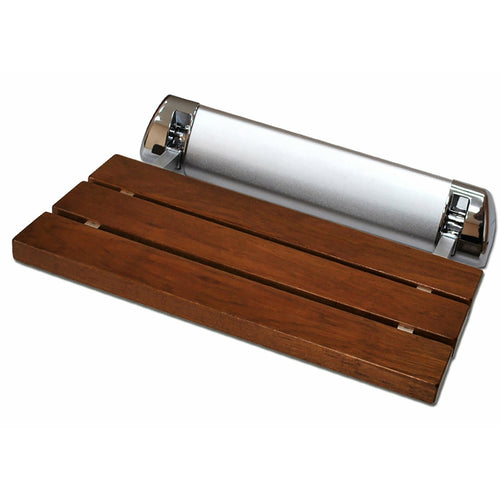 SteamSpa Wall Mounted Shower Bench in Chrome Trim- SteamSpa