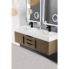 Load image into Gallery viewer, James Martin Mercer Island 59&quot; Latte Oak - Matte Black Double Vanity
