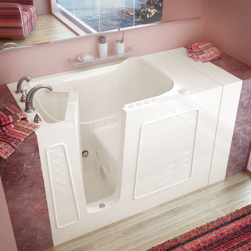 MediTub Walk-In 30 x 53 Left Drain Biscuit Whirlpool & Air Jetted Walk-In Bathtub- Meditub