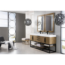 Load image into Gallery viewer, James Martin Columbia 72&quot; Latte Oak - Matte Black Double Vanity