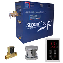 Load image into Gallery viewer, SteamSpa Oasis 7.5 KW QuickStart Acu-Steam Bath Generator Package with Built-in Auto Drain in Polished Chrome- SteamSpa