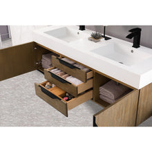 Load image into Gallery viewer, James Martin Mercer Island 59&quot; Latte Oak - Matte Black Double Vanity