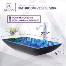Load image into Gallery viewer, Voce Series Deco-Glass Vessel Sink in Lustrous Blue- Anzzi