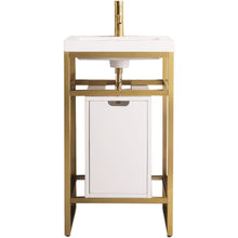 Load image into Gallery viewer, James Martin Boston 20&quot; Stainless Steel Sink Console with Storage Cabinet- James Martin