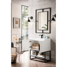 Load image into Gallery viewer, James Martin Columbia 31.5&quot; Glossy White - Matte Black Single Vanity