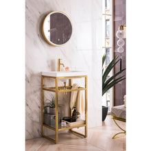 Load image into Gallery viewer, James Martin Boston 20&quot; Radiant Gold Stainless Steel Sink Console
