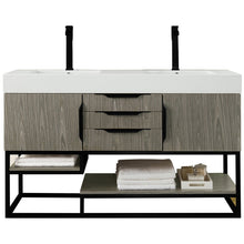 Load image into Gallery viewer, James Martin Columbia 59&quot; Ash Gray - Matte Black Double Vanity- James Martin