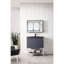 Load image into Gallery viewer, James Martin Milan 31.5&quot; Modern Grey - Glossy White Single Vanity with Base
