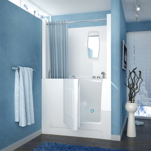 MediTub Walk-In 27 x 47 Right Drain White Soaking Walk-In Bathtub- Meditub