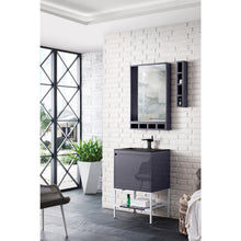 Load image into Gallery viewer, James Martin Milan 23.6&quot; Modern Grey Glossy - Glossy White Single Vanity with Base