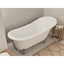 Load image into Gallery viewer, 67.32” Diamante Slipper-Style Acrylic Claw Foot Tub in White- Anzzi