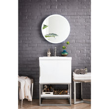 Load image into Gallery viewer, James Martin Columbia 24&quot; Glossy White - Brushed Nickel Single Vanity