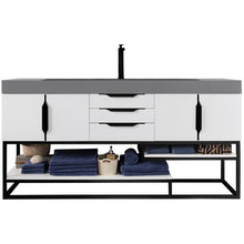 Load image into Gallery viewer, James Martin Columbia 72&quot; Glossy White - Matte Black Single Vanity- James Martin