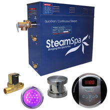 Load image into Gallery viewer, SteamSpa Indulgence 7.5 KW QuickStart Acu-Steam Bath Generator Package with Built-in Auto Drain in Brushed Nickel- SteamSpa