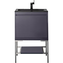 Load image into Gallery viewer, James Martin Milan 23.6&quot; Modern Grey Glossy - Brushed Nickel Single Vanity with Base- James Martin