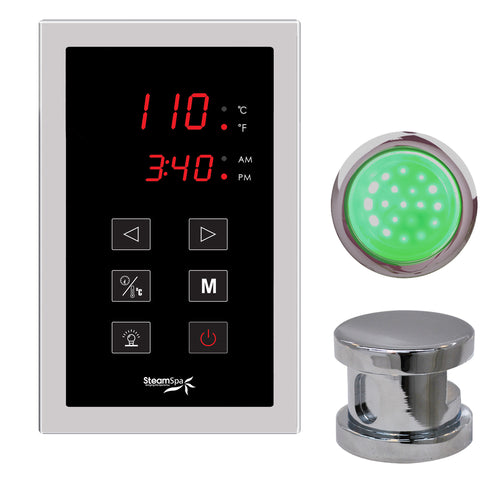 SteamSpa Indulgence Touch Panel Control Kit in Chrome- SteamSpa