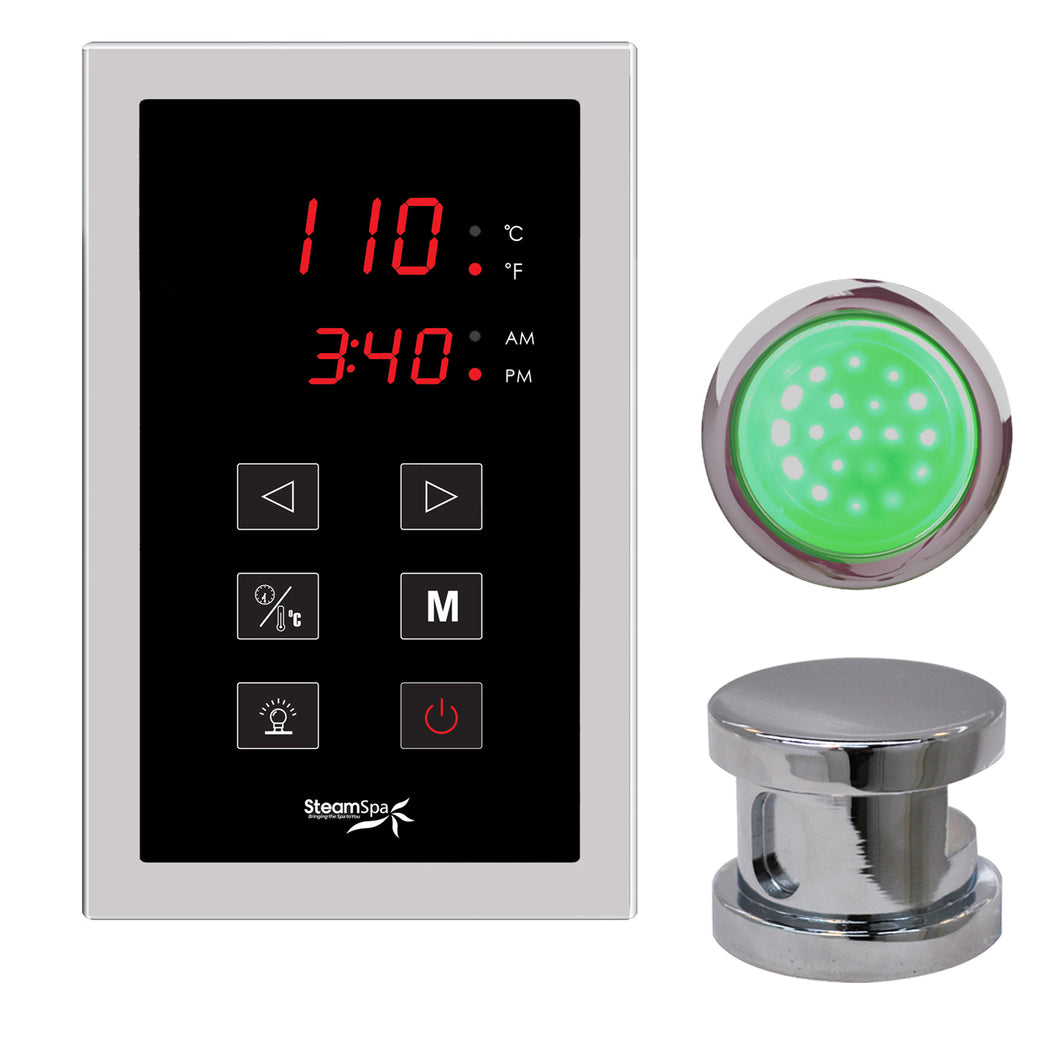 SteamSpa Indulgence Touch Panel Control Kit in Chrome- SteamSpa