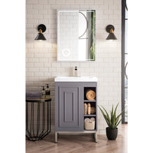 Load image into Gallery viewer, James Martin Alicante&#39; 24&quot; Grey Smoke-Brushed Nickel Single Vanity Cabinet