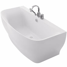 Load image into Gallery viewer, Bank Series 5.41 ft. Freestanding Bathtub with Deck Mounted Faucet in White- Anzzi