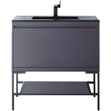 Load image into Gallery viewer, James Martin Milan 35.4&quot; Modern Grey - Matte Black Single Vanity- James Martin