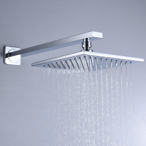 Viace Series 1-Spray 12.55 in. Fixed Showerhead in Polished Chrome- Anzzi