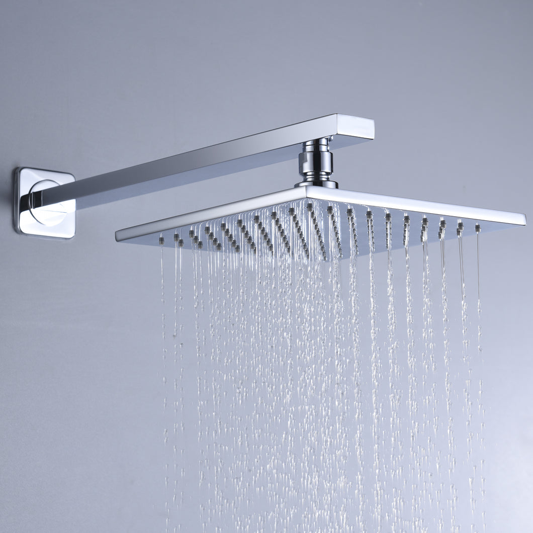 Viace Series 1-Spray 12.55 in. Fixed Showerhead in Polished Chrome- Anzzi