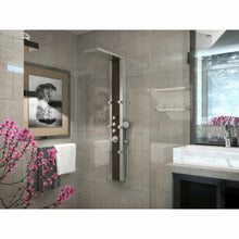 Load image into Gallery viewer, Kiki 59 in. 6-Jetted Shower Panel with Heavy Rain Shower and Spray Wand in Mahogany Deco-Glass- Anzzi
