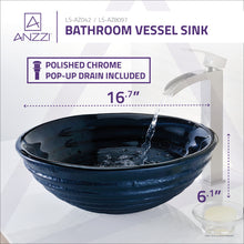 Load image into Gallery viewer, Tempo Series Deco-Glass Vessel Sink in Coiled Blue- Anzzi