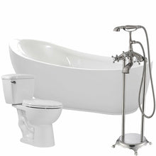 Load image into Gallery viewer, Talyah 71 in. Acrylic Soaking Bathtub with Tugela Faucet and Cavalier 1.28 GPF Toilet- Anzzi