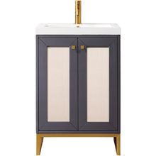 Load image into Gallery viewer, James Martin Chianti 24&quot; Mineral Grey - Radiant Gold Single Vanity- James Martin