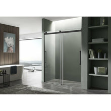 Load image into Gallery viewer, Stellar Series 48 in. x 76 in. Frameless Sliding Shower Door with Handle in Matte Black- Anzzi
