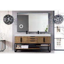 Load image into Gallery viewer, James Martin Columbia 72&quot; Latte Oak - Matte Black Double Vanity