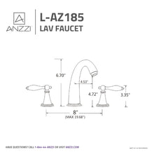 Load image into Gallery viewer, Queen 8 in. Widespread 2-Handle Bathroom Faucet in Brushed Nickel- Anzzi