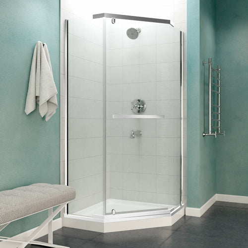 Castle Series 49 in. x 72 in. Semi-Frameless Shower Door with TSUNAMI GUARD in Polished Chrome- Anzzi
