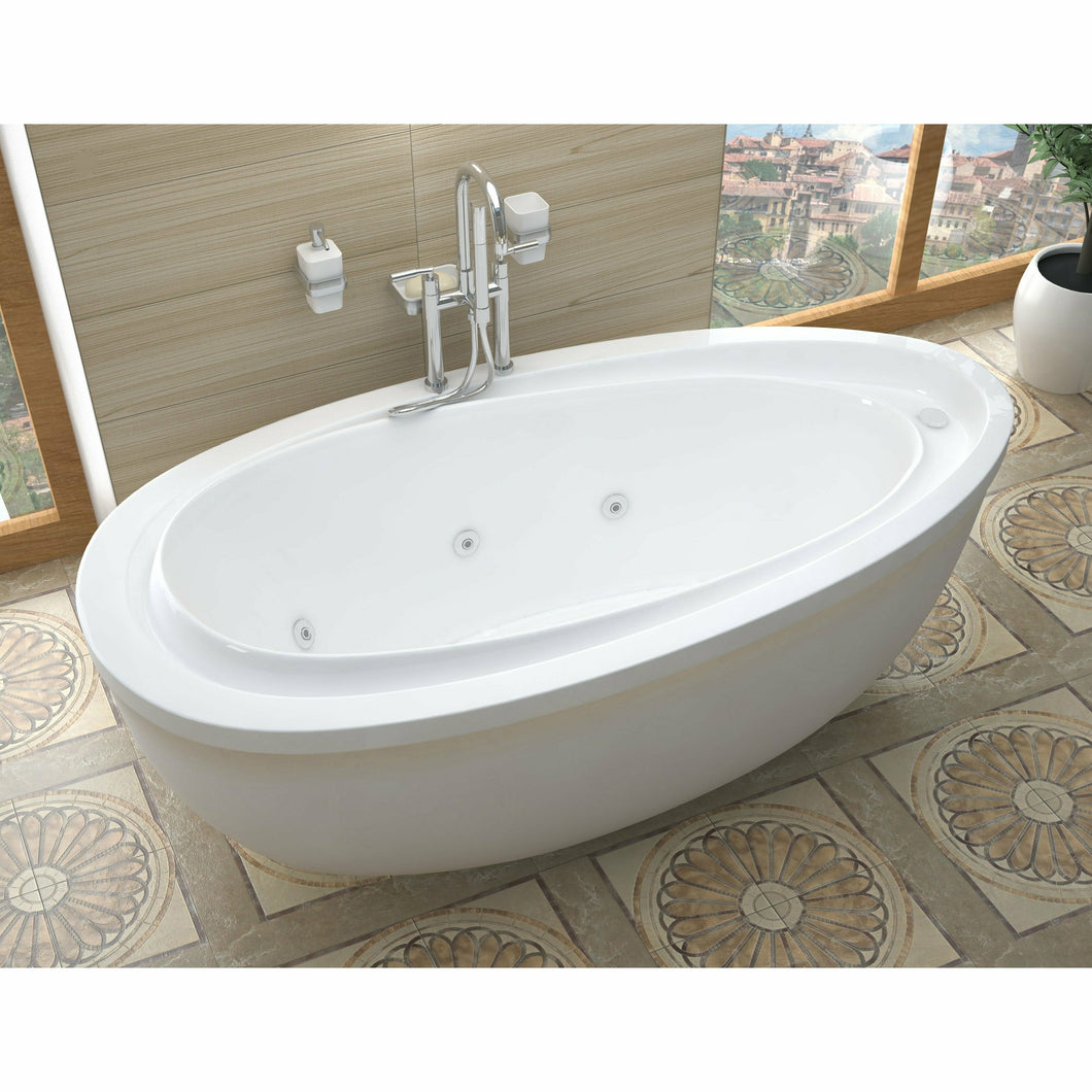 Atlantis Whirlpools Breeze 38 x 71 Oval Freestanding Whirlpool Jetted Bathtub- Atlantis Whirlpools