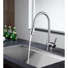 Load image into Gallery viewer, Bell Single-Handle Pull-Out Sprayer Kitchen Faucet in Brushed Nickel- Anzzi