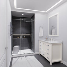 Load image into Gallery viewer, Leon Series 48 in. by 76 in. Frameless Sliding Shower Door in Chrome with Handle- Anzzi