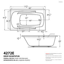 Load image into Gallery viewer, Atlantis Whirlpools Eros 42 x 72 Rectangular Air &amp; Whirlpool Jetted Bathtub- Atlantis Whirlpools