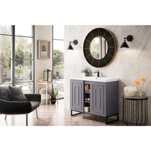 Load image into Gallery viewer, James Martin Alicante&#39; 39.5&quot; Grey Smoke-Matte Black Single Vanity Cabinet