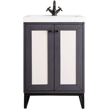 Load image into Gallery viewer, James Martin Chianti 24&quot; Mineral Grey - Matte Black Single Vanity- James Martin