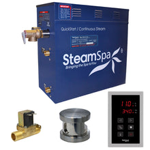 Load image into Gallery viewer, SteamSpa Oasis 6 KW QuickStart Acu-Steam Bath Generator Package with Built-in Auto Drain in Brushed Nickel- SteamSpa