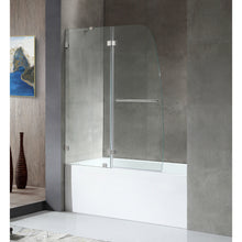 Load image into Gallery viewer, Pacific Series 48 in. by 58 in. Frameless Hinged Tub Door in Brushed Nickel- Anzzi