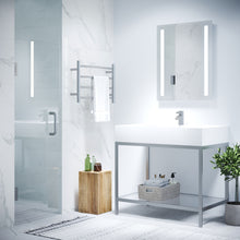 Load image into Gallery viewer, Fellow Series 30 in. by 72 in. Frameless Hinged Shower Door in Brushed Nickel with Handle- Anzzi